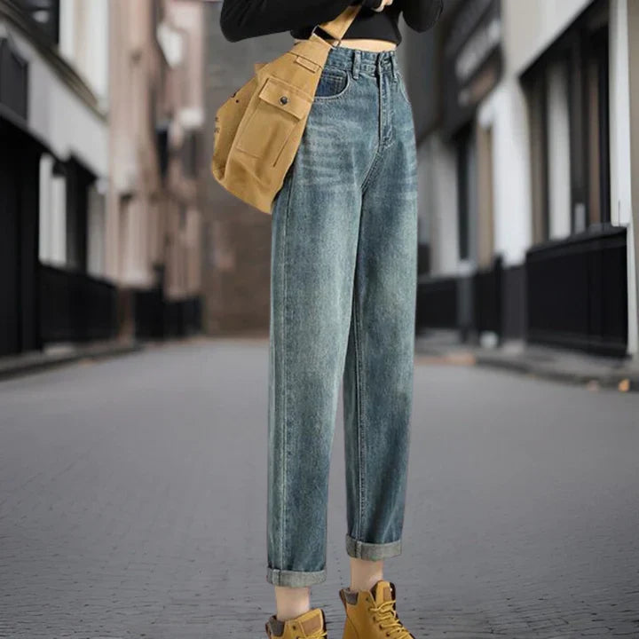 Bridget Straight-Leg Denim Trousers for Women | Classic Fit