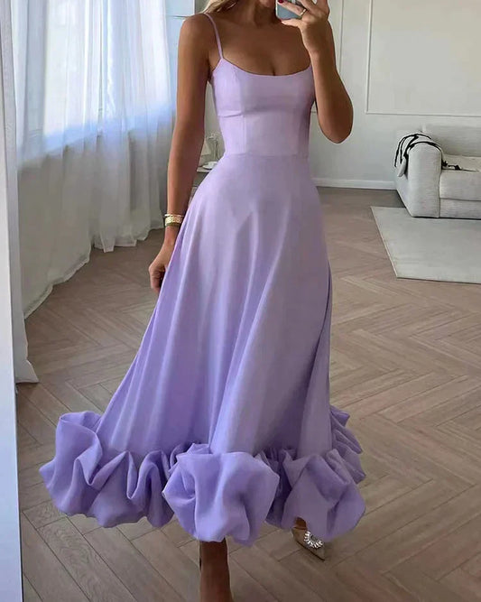 Sleeveless Midi Dress with Ruffle Hem | Elegant & Flowy Summer Style