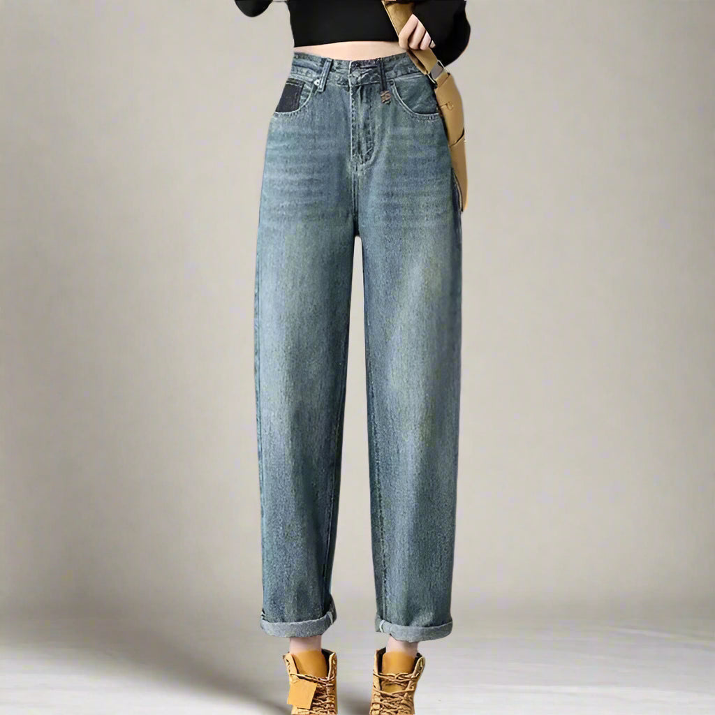 Bridget Straight-Leg Denim Trousers for Women | Classic Fit